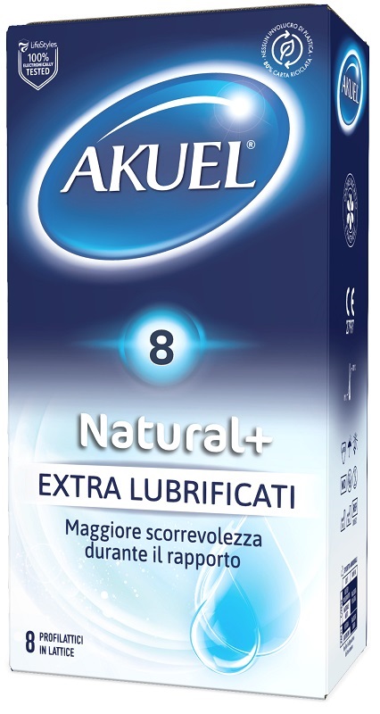 PROFILATTICO AKUEL NATURAL+ EXTRALUBRIFICATO 8 PEZZI - Farmadillo