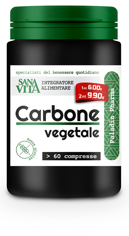 SANAVITA CARBONE VEGETALE 60 COMPRESSE - Farmadillo
