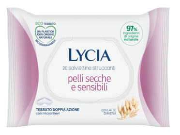 LYCIA SALVIETTINE STRUCCANTI PELLI SECCHE E SENSIBILI 20 PEZZI - Farmadillo