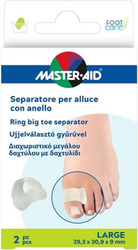 SEPARATORE ALLUCE MASTER-AID FOOTCARE CON ANELLO LARGE 2 PEZZI D4 - Farmadillo