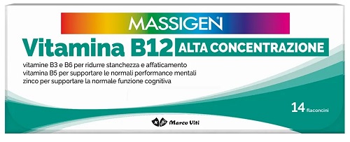 MASSIGEN VITAMINA B12 ALTA CONCENTRAZIONE 14 FLACONCINI - Farmadillo
