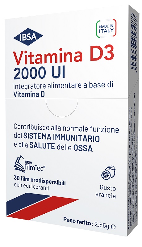VITAMINA D3 IBSA 2000 UI 30 FILM ORODISPERSIBILI - Farmadillo
