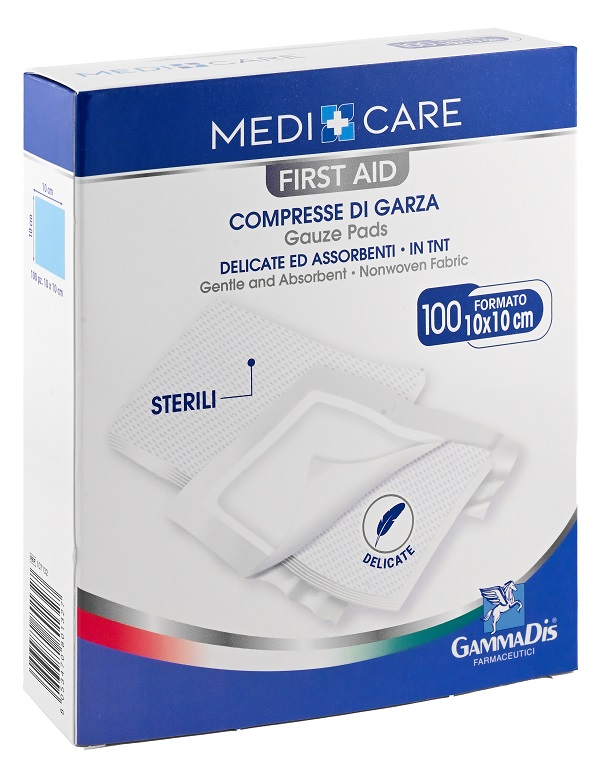 GARZA MEDICARE TNT 10X10 CM 100 PEZZI - Farmadillo