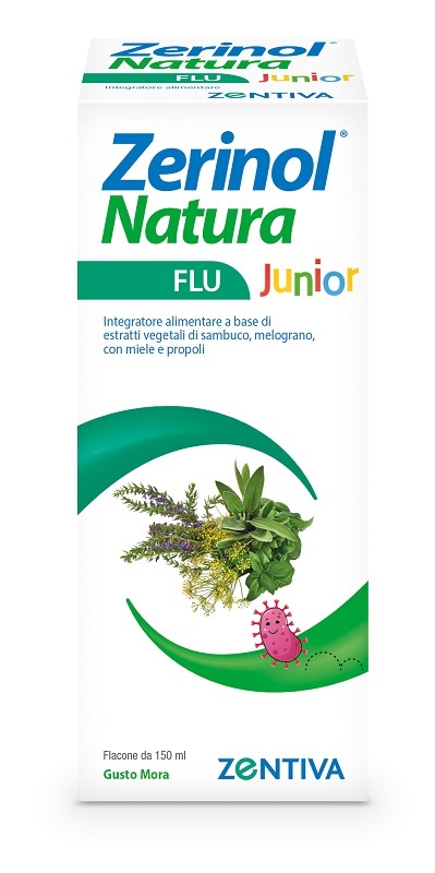 ZERINOL NATURA FLU JUNIOR SCIROPPO 150 ML - Farmadillo