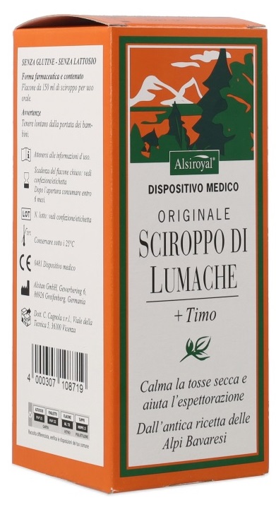 SCIROPPO LUMACHE ORIGINALE ALSITAN 150 ML - Farmadillo