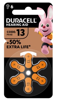 DURACELL EASY TAB 13 ARANCIO BATTERIA PER APPARECCHIO ACUSTICO 6 PEZZI - Farmadillo