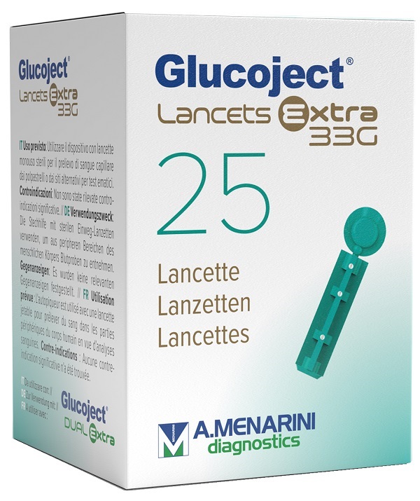LANCETTA PUNGIDITO GLUCOJET EXTRA GAUGE 33 25 PEZZI - Farmadillo