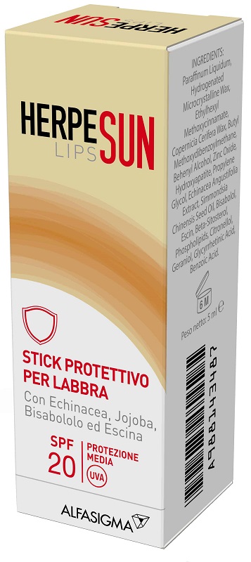 HERPESUN LIP STICK LABBRA SPF 20 5 ML - Farmadillo