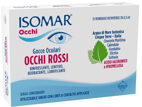 ISOMAR OCCHI ROSSI GOCCE OCULARI ACIDO IALURONICO 0,20% 15 FLACONCINI - Farmadillo